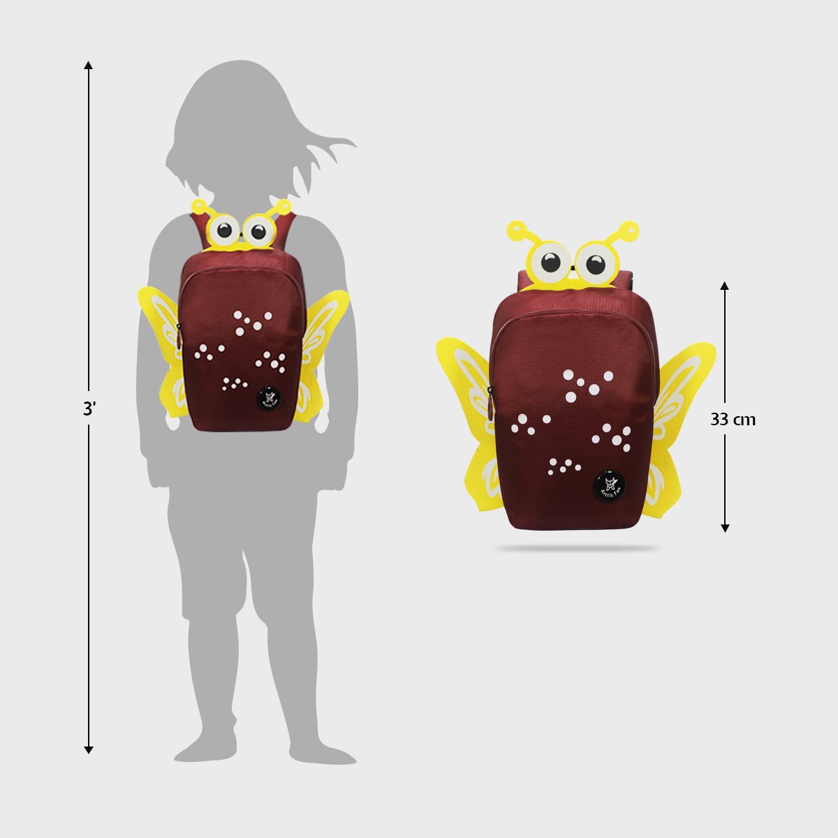 Arctic Fox Mini Backpack Butterfly Tawny Port Kids Kinder & Pre-school bag