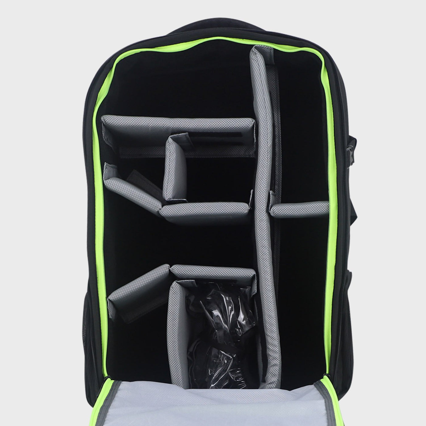 Arctic Fox Click Lime Popsicle Professional Dslr Camera Bag and Camera Backpack - open view