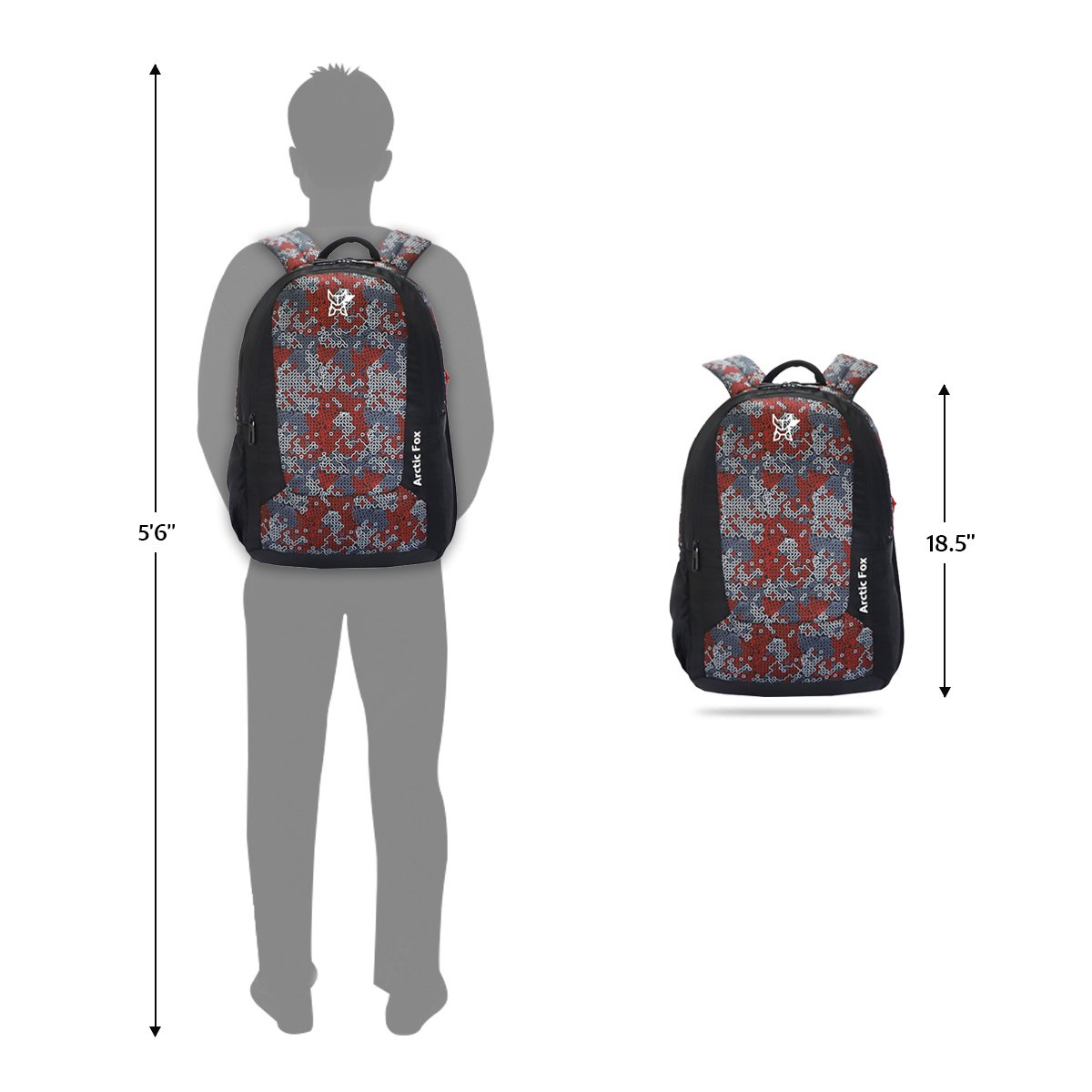 Person wearing Arctic Fox Circuit Red Backpack 33.5 ltr