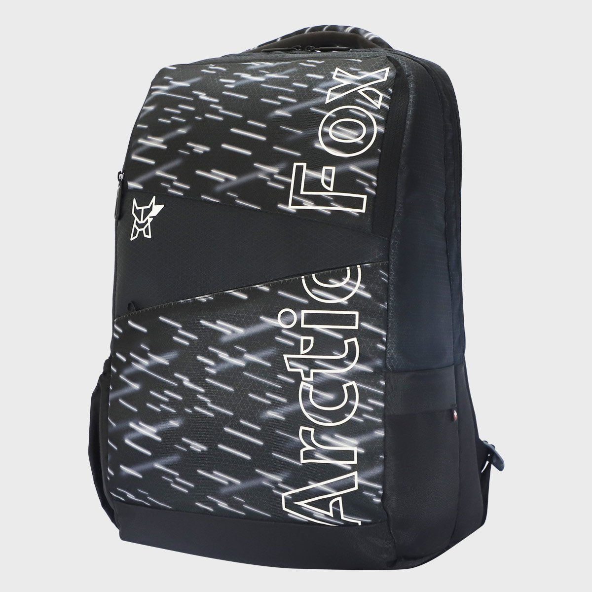 Arctic Fox Meteorite Jet Black School Bag , Hiking Travel Backpack With Rain Jacket